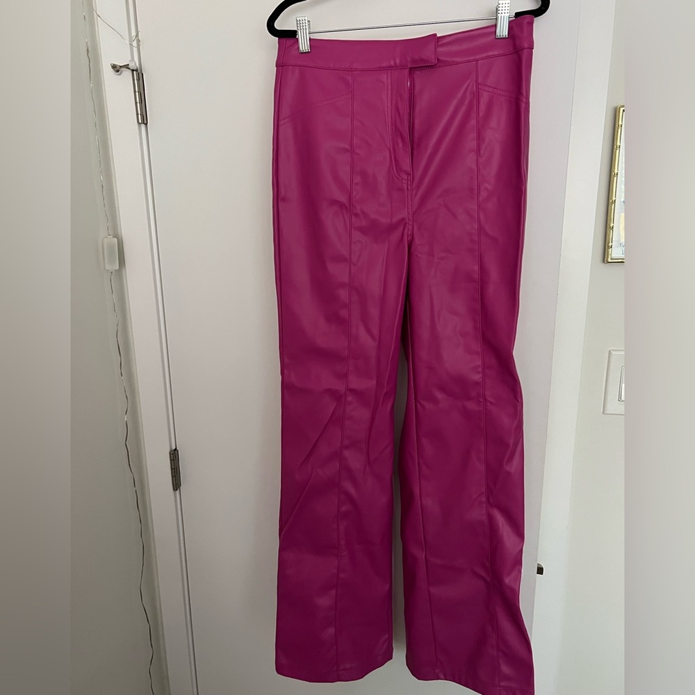 River Island pink faux leather pants NWT